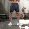 2 In 1 Double-deck Sport Shorts Sportswear Gym Fitness Short Pants